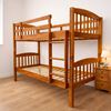 Picture of Miki Solid Hardwood Single Bunk Bed with 2 Pocket Spring Mattresses – Antique Oak Finish