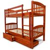 Picture of Miki Solid Hardwood Single Bunk Bed – Antique Oak – Includes Mattresses