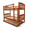 Picture of Miki Solid Hardwood Single Bunk Bed – Antique Oak – Includes Mattresses