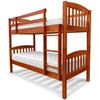 Picture of Miki Solid Hardwood Single Bunk Bed with 2 Pocket Spring Mattresses – Antique Oak Finish