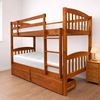 Picture of Miki Solid Hardwood Single Bunk Bed with Drawers & 2 Pocket Spring Mattresses – Antique Oak