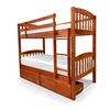 Picture of Miki Solid Hardwood Single Bunk Bed with Drawers & 2 Pocket Spring Mattresses – Antique Oak