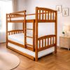 Picture of Miki High Solid Hardwood Single Bunk Bed – Antique Oak – Includes Mattresses