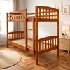 Picture of Miki High Solid Hardwood Single Bunk Bed – Antique Oak – Includes Mattresses