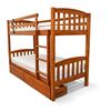 Picture of Miki High Solid Hardwood Single Bunk Bed with Storage Drawers – Antique Oak – Includes Mattresses