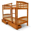Picture of Solid Hardwood Single over Single Bunk Bed – Antique Oak High