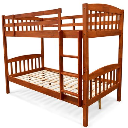 Picture of Miki Solid Hardwood King Single Bunk Bed – Antique Oak