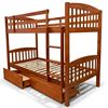 Picture of Miki Solid Hardwood King Single Bunk Bed with Storage Drawers – Antique Oak