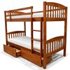 Picture of Miki Solid Hardwood King Single Bunk Bed with Storage Drawers – Antique Oak – Includes Mattresses