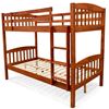 Picture of Miki Solid Hardwood King Single Bunk Bed with Storage Drawers – Antique Oak – Includes Mattresses