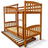 Picture of Miki2 Solid Hardwood King Single Bunk Bed with Trundle – Antique Oak – Includes Mattresses