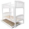 Picture of Miki2 Solid Hardwood King Single Bunk Bed with Trundle – White – Includes Mattresses