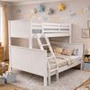 Picture of Emily Solid Hardwood Single over Double Bunk Bed - White Built to Higher Standards- Includes Mattresses