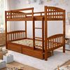 Picture of Miki Solid Hardwood King Single Bunk Bed with Storage Drawers – Antique Oak