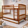 Picture of Miki2 Solid Hardwood King Single Bunk Bed with Trundle – Antique Oak – Includes Mattresses