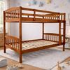 Picture of Miki2 Solid Hardwood King Single Bunk Bed with Trundle – Antique Oak – Includes Mattresses