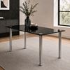Picture of Melody Black Tempered Glass Dining Table 1500x900mm – 10mm Glass, 4-6 Seats