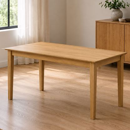 Picture of Alba Wooden Dining Table 1200x750mm – Beech Colour, 20mm Slab-Style Top, 4 Seats