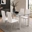 Picture of Melody / Mila 4-Seater Dining Set, 1500mm 10mm Clear Glass Table / White PU Leather Chairs
