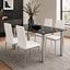 Picture of Melody / Mila 4-Seater Dining Set, 1500mm 10mm Black Glass Table / White PU Leather Chairs
