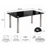 Picture of Melody / Mila 4-Seater Dining Set, 1500mm 10mm Black Glass Table / White PU Leather Chairs