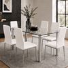 Picture of Melody / Mila 6-Seater Dining Set – 1500mm 10mm Clear Tempered Glass Table, White PU Chairs, Chrome Legs