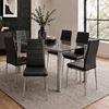 Picture of Melody / Mila 6-Seater Dining Set – 1500mm 10mm Clear Tempered Glass Table, Black PU Chairs, Chrome Legs