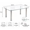 Picture of Melody / Nobel 6-Seater Dining Set – 1500mm 10mm Clear Tempered Glass Table, Black PU Leather Chairs, Chrome Legs
