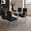 Picture of Melody / Nobel 4-Seater Dining Set – 1500mm 10mm Clear Tempered Glass Table, Black PU Leather Chairs, Chrome Legs