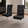 Picture of Melody / Nobel 4-Seater Dining Set – 1500mm 10mm Clear Tempered Glass Table, Black PU Leather Chairs, Chrome Legs