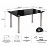 Picture of Melody / Nobel 4-Seater Dining Set – 1300mm 10mm Black Tempered Glass Table, Black PU Leather Chairs, Chrome Legs