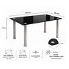 Picture of Melody / Nobel 4-Seater Dining Set – 1500mm 10mm Black Tempered Glass Table, Black PU Leather Chairs, Chrome Legs