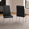 Picture of Melody / Leo 4-Seater Dining Set – 1500mm 10mm Black Tempered Glass Table, Black PU Leather Chairs, Chrome Legs