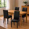 Picture of Alba / Zoe 4-Seater Dining Set – 1200mm Beech Colour Wooden Table with 4 Black PU Dining Chairs