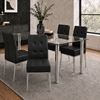 Picture of Melody / Nobel 4-Seater Dining Set – 1500mm 10mm Clear Tempered Glass Table, Black PU Leather Chairs, Chrome Legs