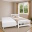 Picture of Cooper Solid Hardwood Single Bed with Pop-Up Trundle & 2 Pocket Spring Mattresses – White