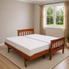 Picture of Cooper Solid Hardwood Single Bed with Pop-Up Trundle & 2 Pocket Spring Mattresses – Antique Oak