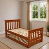 Picture of Cooper Solid Hardwood Single Bed with Pop-Up Trundle & 2 Pocket Spring Mattresses – Antique Oak