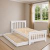 Picture of Cooper Solid Hardwood King Single Bed with Pop-Up Trundle & 2 Pocket Spring Mattresses – White