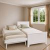 Picture of Emilia Solid Hardwood Single Bed with Pop-Up Trundle & 2 Pocket Spring Mattresses – White