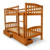 Picture of Miki High Solid Hardwood Single Bunk Bed with Storage Drawers – Antique Oak