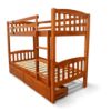 Picture of Miki High Solid Hardwood Single Bunk Bed with Storage Drawers – Antique Oak