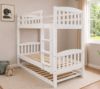 Picture of Miki Higher Solid Hardwood Single Bunk Bed with Trundle – White