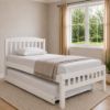 Picture of Miki Solid Hardwood Single Bed with Pocket Spring Mattress White