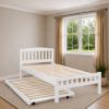 Picture of Miki Solid Hardwood Single Bed with Pocket Spring Mattress White