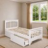 Picture of Cooper Solid Hardwood Single Bed with Drawers and Pocket Spring Mattress White