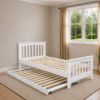 Picture of Cooper Solid Hardwood Single Bed with Pull-Out Trundle & 2 Pocket Spring Mattresses – White