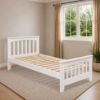 Picture of Cooper Solid Hardwood Single Bed with Pull-Out Trundle & 2 Pocket Spring Mattresses – White