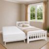 Picture of Cooper Solid Hardwood Single Bed with Pop-Up Trundle & 2 Pocket Spring Mattresses – White