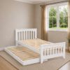 Picture of Cooper Solid Hardwood Single Bed with Pop-Up Trundle & 2 Pocket Spring Mattresses – White